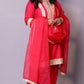 Arzoo - 3pc shalwar set - crape silk - Pinkish Red