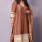 Naaz - 3pc set - crape silk - Brown