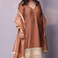 Naaz - 3pc set - crape silk - Brown