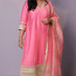 Naaz - 3pc set - crape silk - Pink