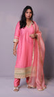 Naaz - 3pc set - crape silk - Pink