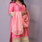Naaz - 3pc set - crape silk - Pink