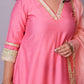 Naaz - 3pc set - crape silk - Pink