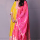 Dua - Anarkali set with zari dupatta - Yellow