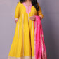 Dua - Anarkali set with zari dupatta - Yellow