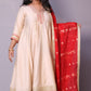 Dua - Anarkali set with zari dupatta - Cream