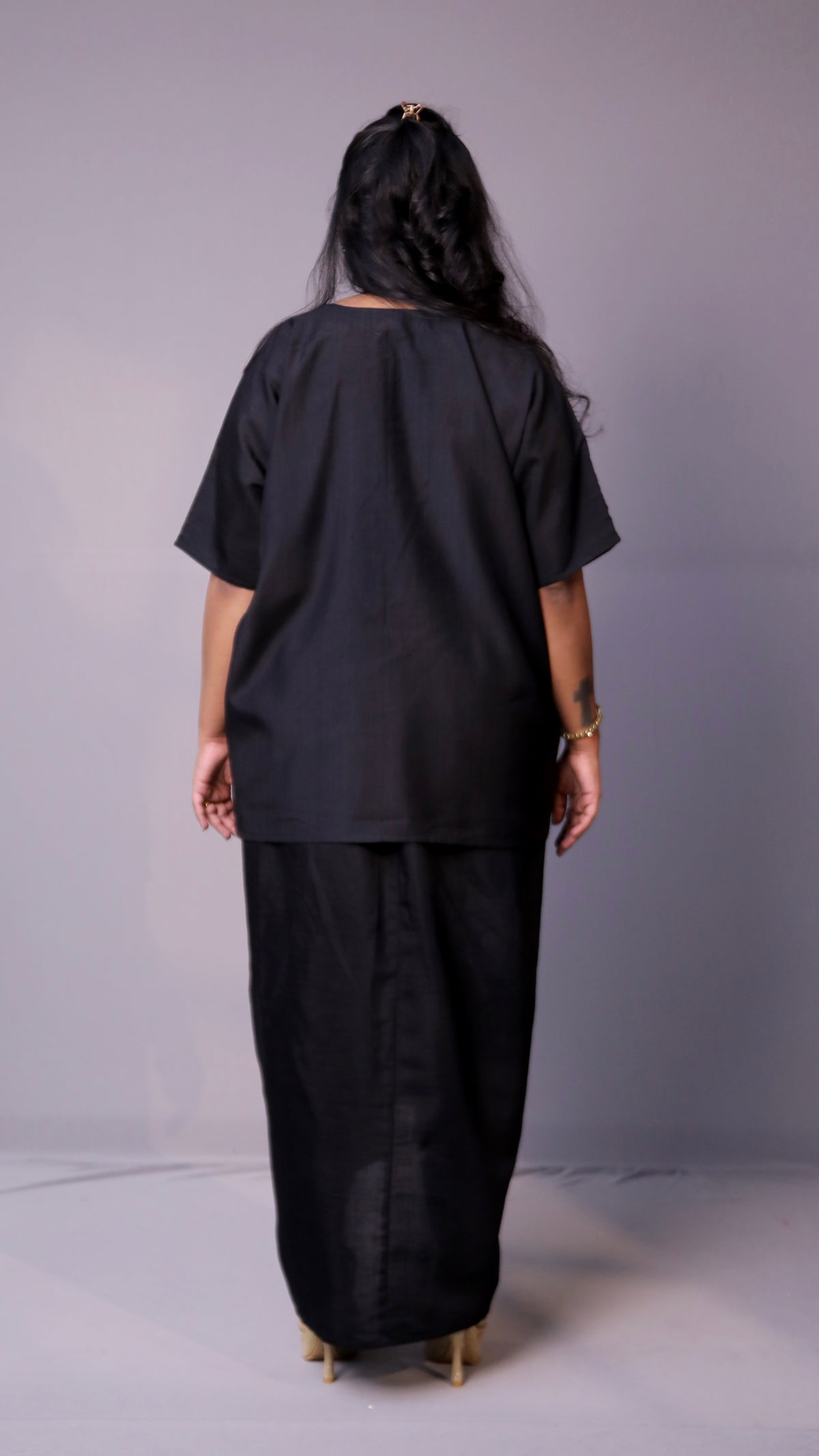 Sukoon - 2pc set - crape silk - Black