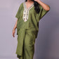 Sukoon - 2pc set - crape silk - Mehendi