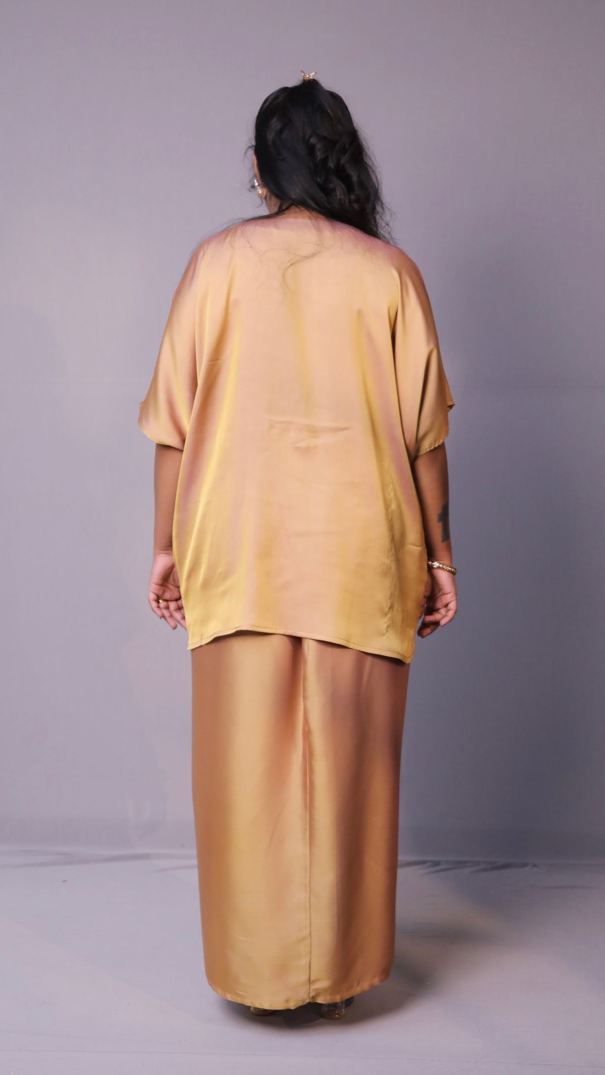 Sukoon - 2pc set - 2 tone Premium satin - Gold