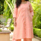MEGHA co-ords - Khadi Cotton  - Peach Stripes