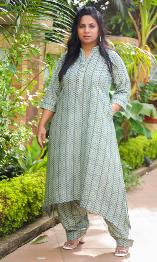 Sarah co ords - Green - Digital printed cotton