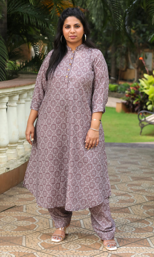 REVA co ords - Brown - Digital printed cotton