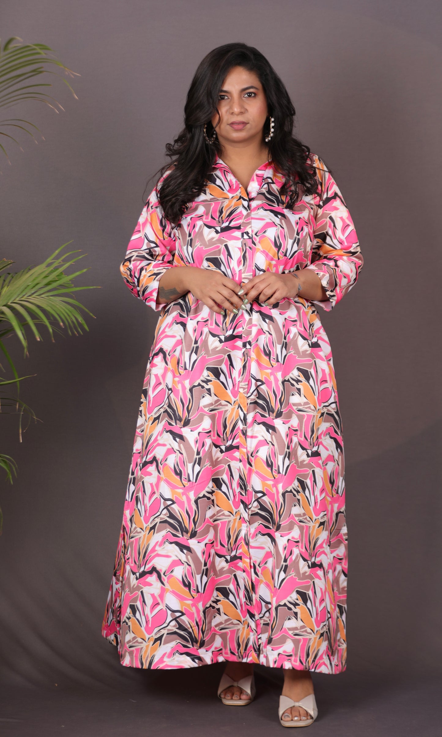 NYRA - Shirt Dress - Linen Satin - PINK