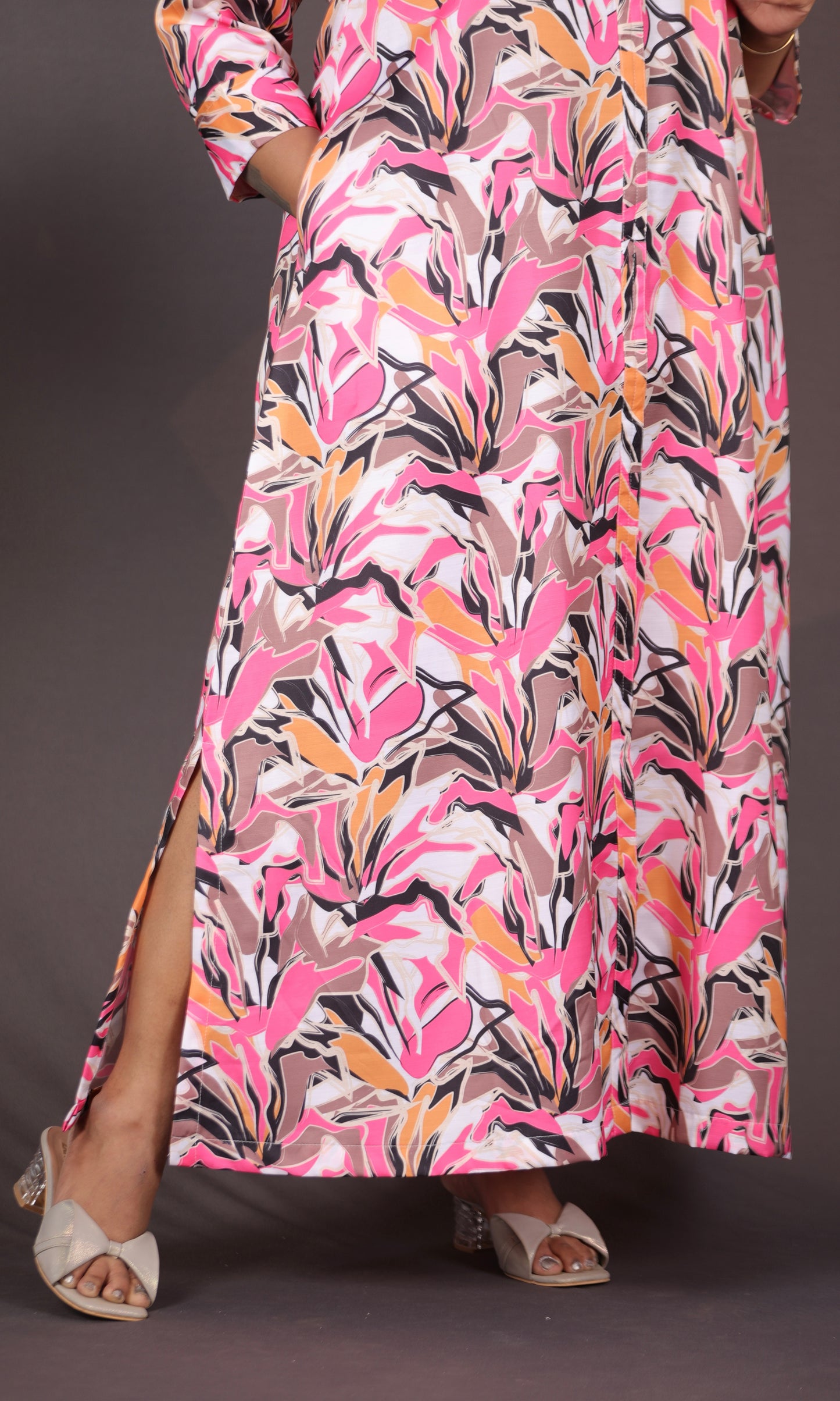 NYRA - Shirt Dress - Linen Satin - PINK