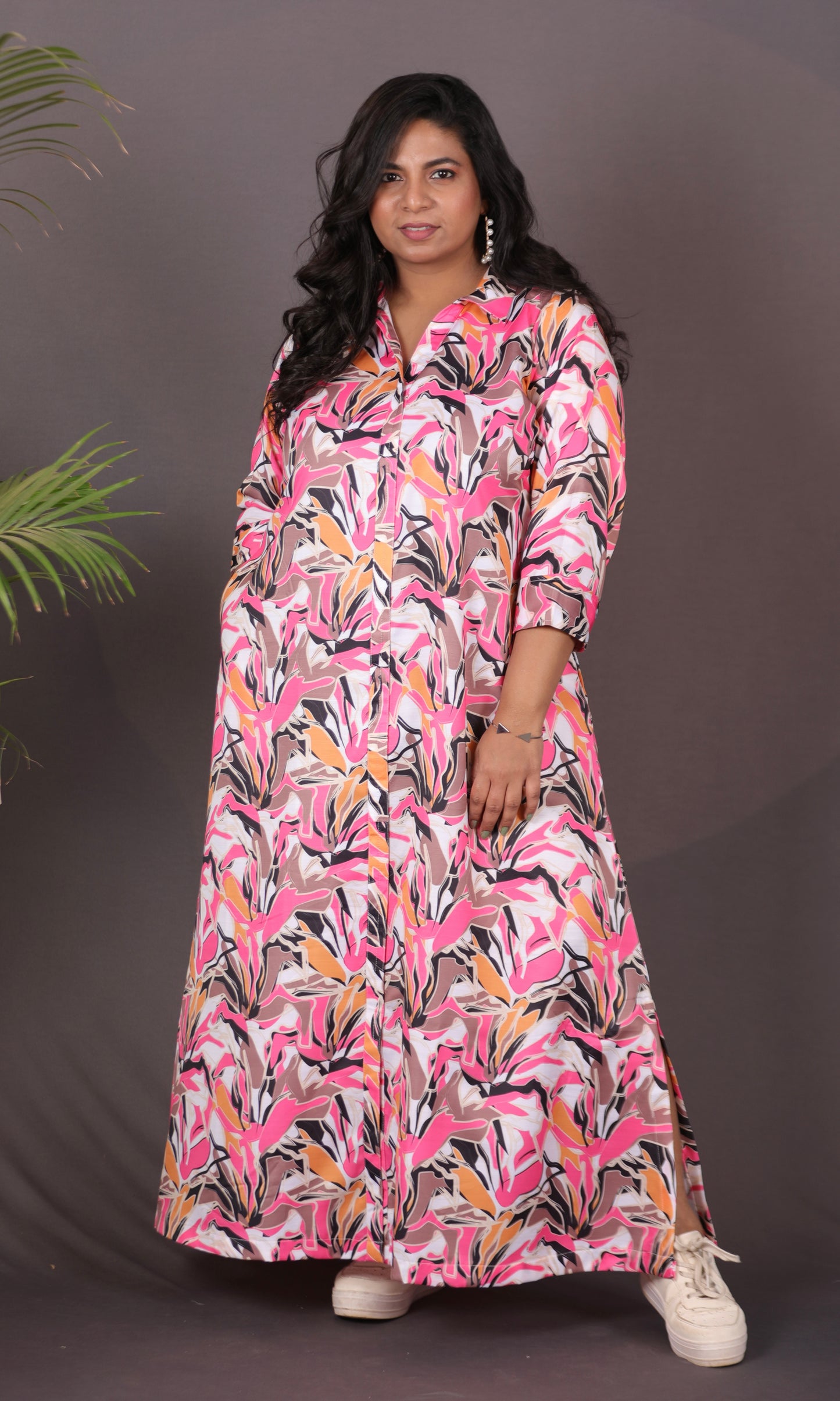 NYRA - Shirt Dress - Linen Satin - PINK