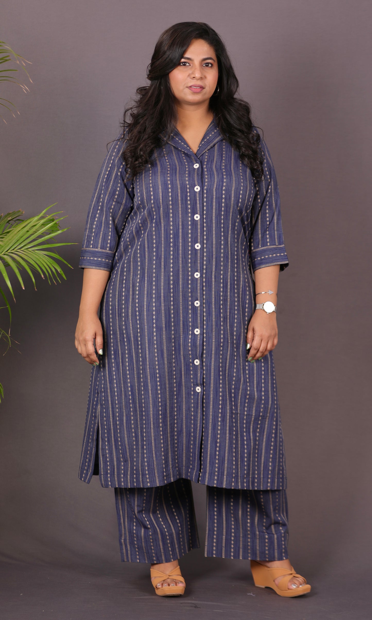 BOSSBABE cords - BLUE - Thread work COTTON