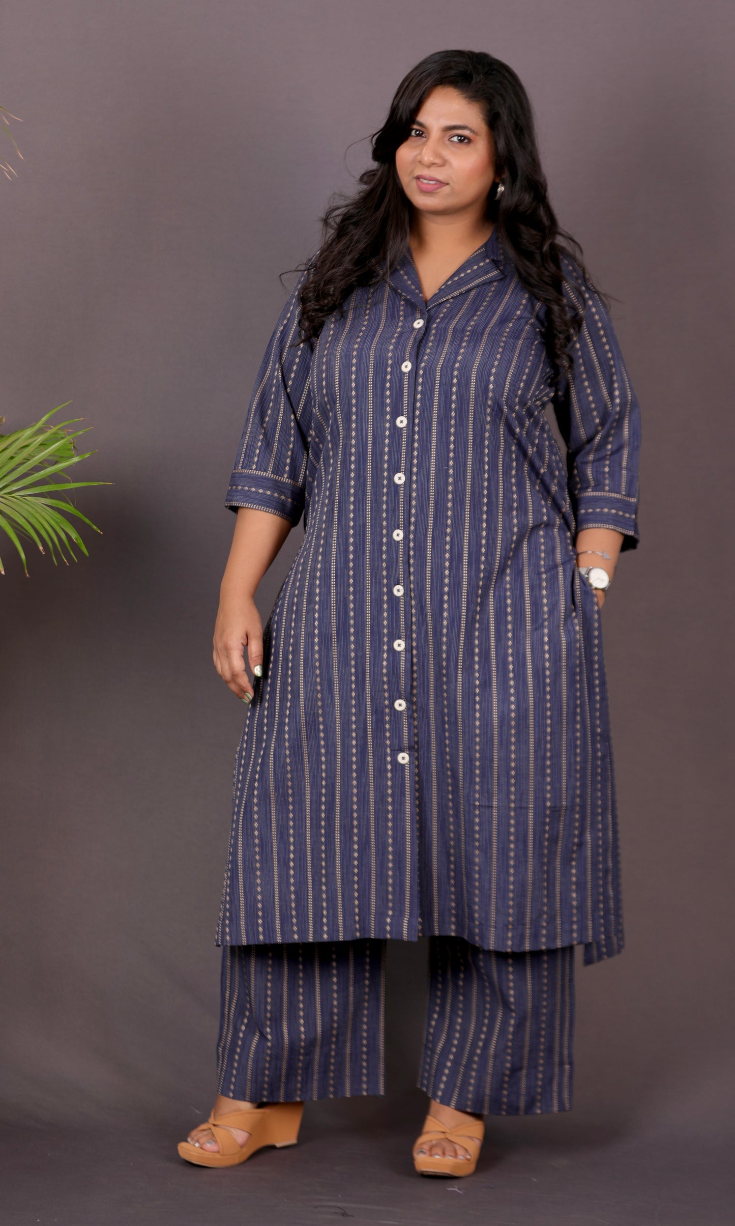 BOSSBABE cords - BLUE - Thread work COTTON