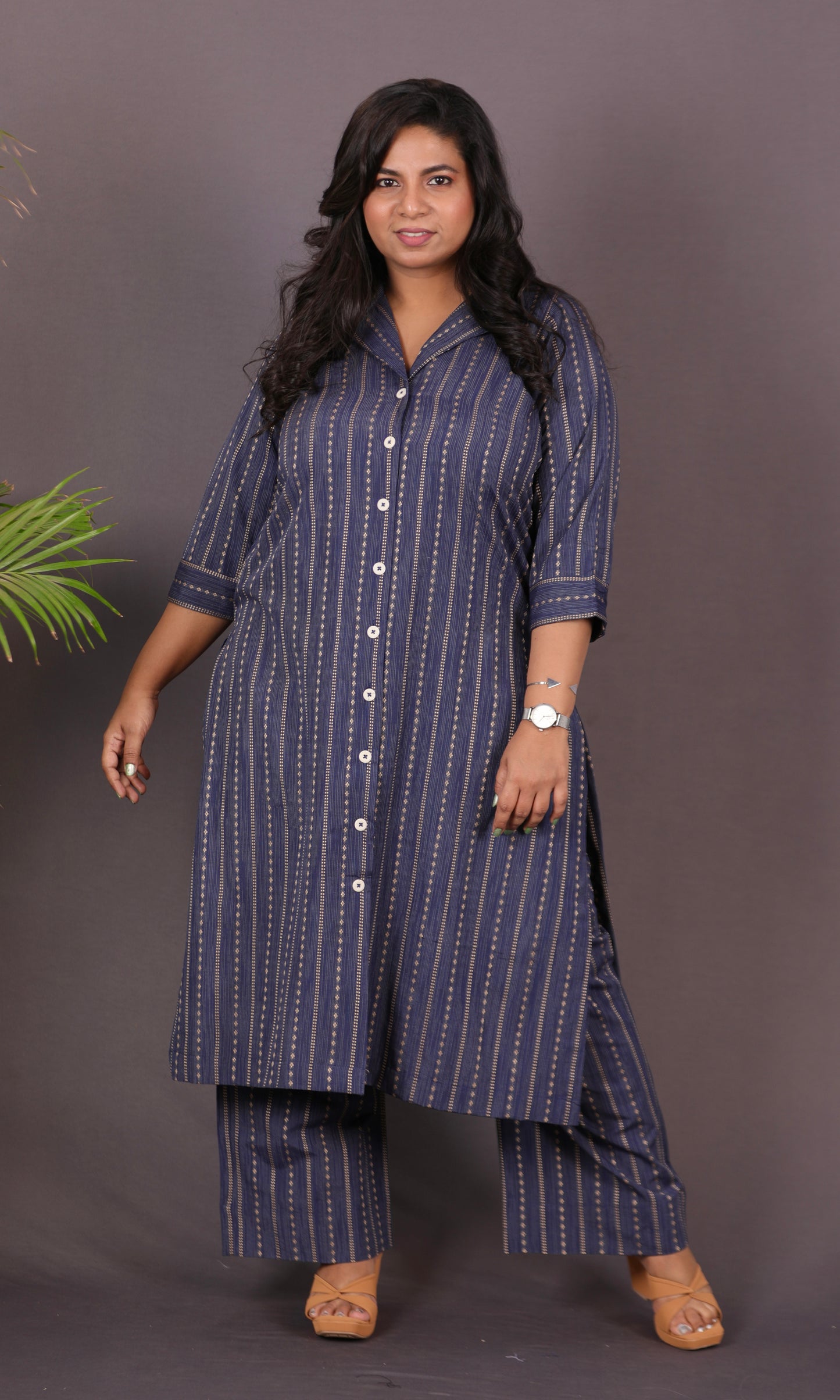 BOSSBABE cords - BLUE - Thread work COTTON
