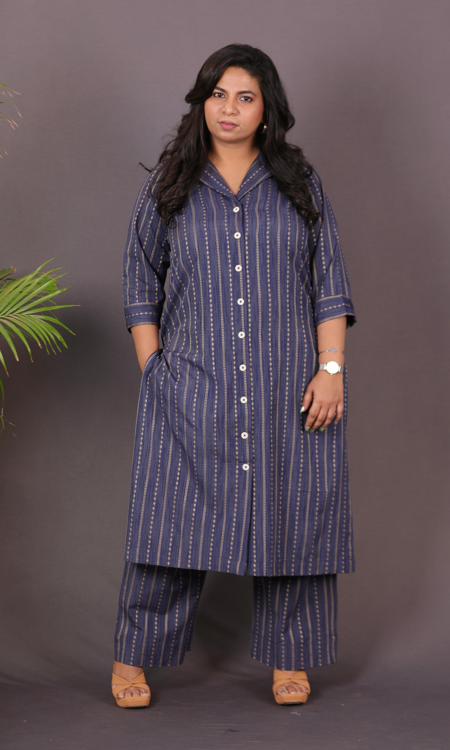 BOSSBABE cords - BLUE - Thread work COTTON