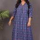 SUHANI - Premium lightweight Cotton with Buti Dobby Embroidery - Blue Checks