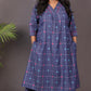 SUHANI - Premium lightweight Cotton with Buti Dobby Embroidery - Blue Checks