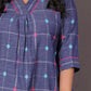 SUHANI - Premium lightweight Cotton with Buti Dobby Embroidery - Blue Checks