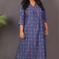 SUHANI - Premium lightweight Cotton with Buti Dobby Embroidery - Blue Checks