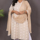 JASMINE - Kurta - Cotton Jari booti with thread work - CREAM