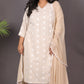 JASMINE - Kurta - Cotton Jari booti with thread work - CREAM