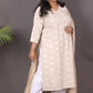 JASMINE - Kurta - Cotton Jari booti with thread work - CREAM