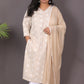 JASMINE - Kurta - Cotton Jari booti with thread work - CREAM