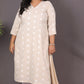 JASMINE - Kurta - Cotton Jari booti with thread work - CREAM