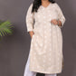 JASMINE - Kurta - Cotton Jari booti with thread work - CREAM