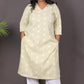 JASMINE - Kurta - Cotton Jari booti with thread work - GREEN