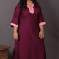 Aayat - 3pc set - Crepe Silk with soft silk tie-dye dupatta - Majenta