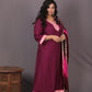 Aayat - 3pc set - Crepe Silk with soft silk tie-dye dupatta - Majenta