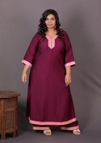 Aayat - Majenta - Crepe Silk with soft silk tie-dye dupatta Optional