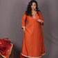 Aayat - 3pc set - Crepe Silk with soft silk tie-dye dupatta - RUST