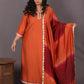 Aayat - RUST - Crepe Silk with soft silk tie-dye dupatta optional