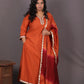 Aayat - 3pc set - Crepe Silk with soft silk tie-dye dupatta - RUST