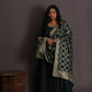NOOR - Anarkali set + Zari Dupatta - Bottle Green