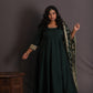 NOOR - Anarkali set + Zari Dupatta - Bottle Green