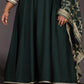 NOOR - Anarkali set + Zari Dupatta - Bottle Green