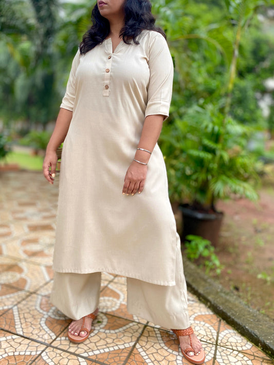 AMMU - KURTA AND PANT SET - Beige