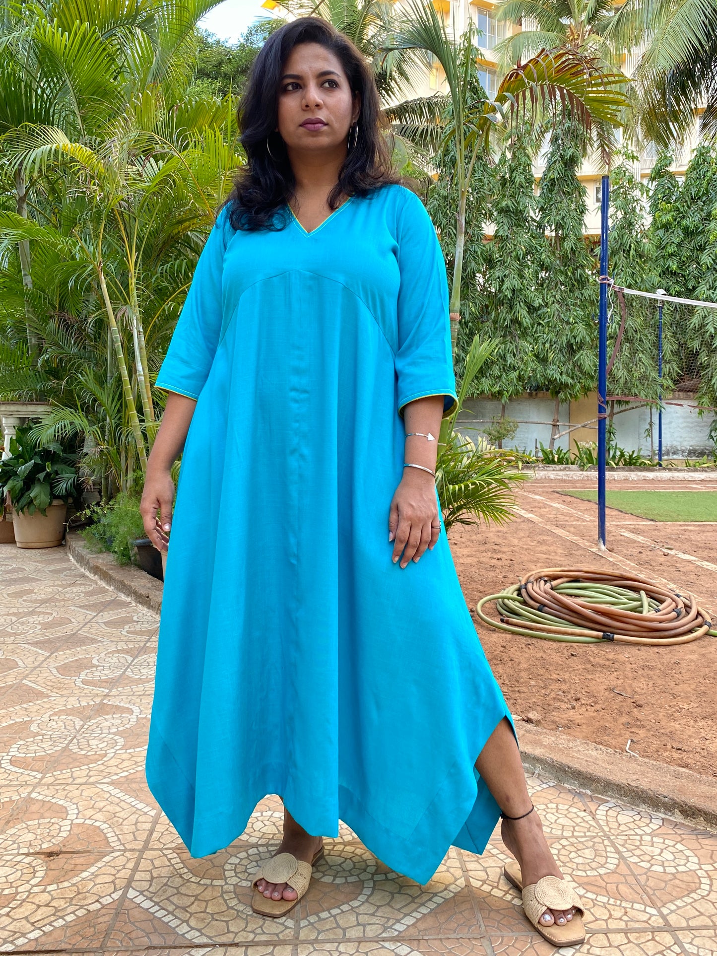 RimJhim - DRESS - BLUE - Soft Cotton
