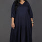 Lysha gathered dress - NAVY