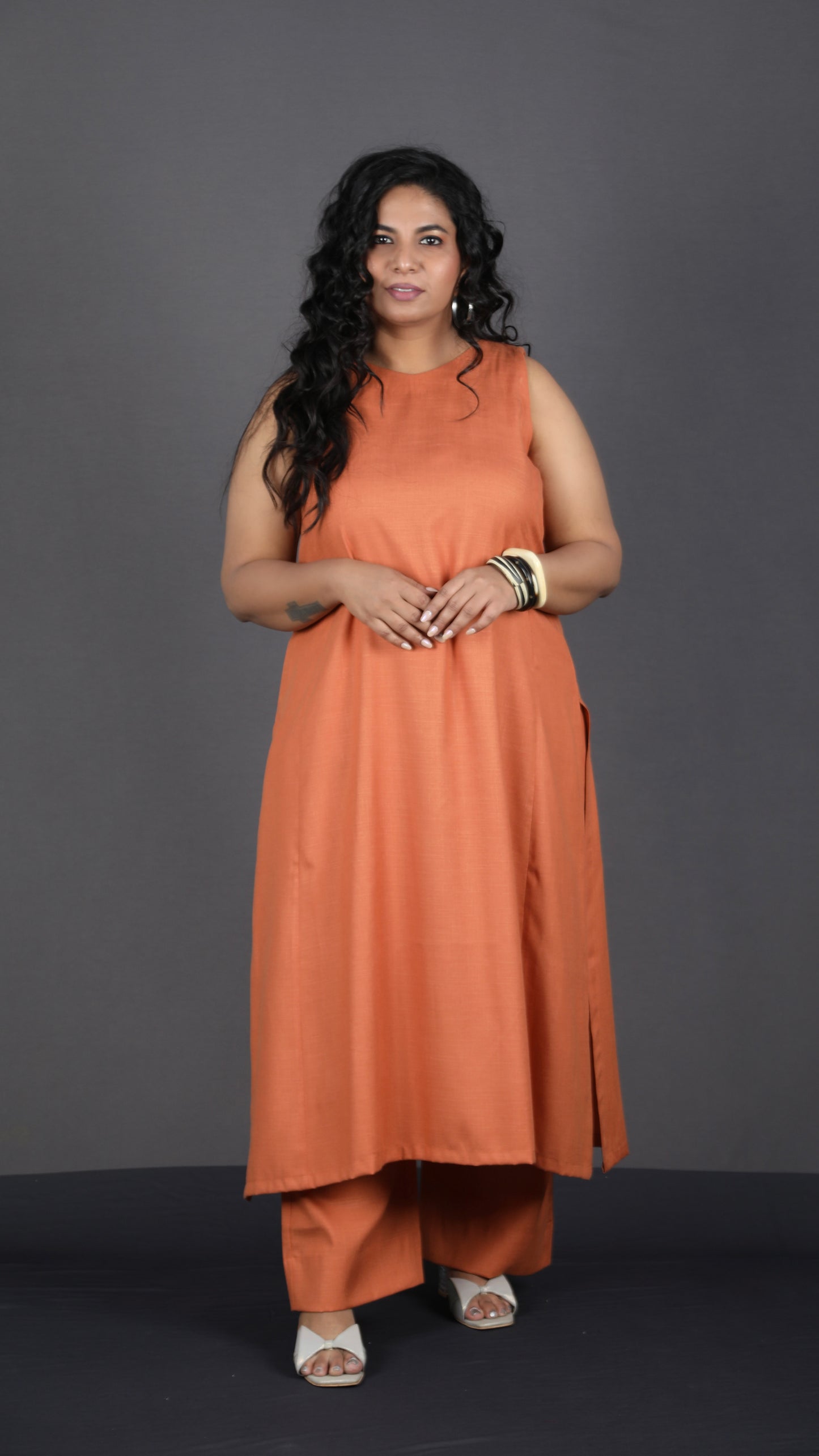 Eshana - 2 pc set - Soft cotton - Orange