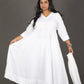 Meher - Pure white cotton Anarkali set + mul dupatta
