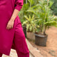 ADYA - CO ORD SET - MEJENTA SOFT COTTON  ( WITH MUL MUL DUPATTA - OPTIONAL)