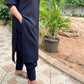 ADYA - CO ORD SET - BLACK SOFT COTTON  ( WITH MUL MUL DUPATTA OPTIONAL )
